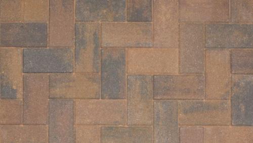 Driveline 50 block paving burnt ochre